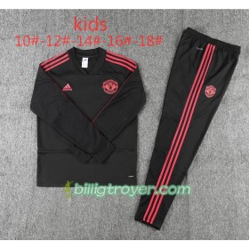 Manchester United Barn Trenings Collegegenser Set Svart 2018/19